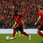 Actiemoment bij de Rode Duivels tijdens een wedstrijd