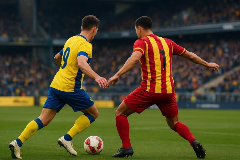 Wedstrijdbeeld van Union Saint-Gilloise tegen KV Mechelen in de Jupiler Pro League
