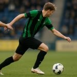 Dante Vanzeir tijdens zijn officiële debuut voor Cercle Brugge na de wedstrijd in Westerlo.