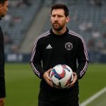 Noah Allen van Inter Miami tijdens een trainingsmoment op het veld