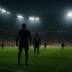 Union-spelers in een Champions League-stadion in aanloop naar de wedstrijd tegen Bayern München