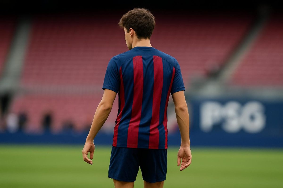 Dro Fernandez in een context rond FC Barcelona, met transfergeruchten naar PSG op de achtergrond