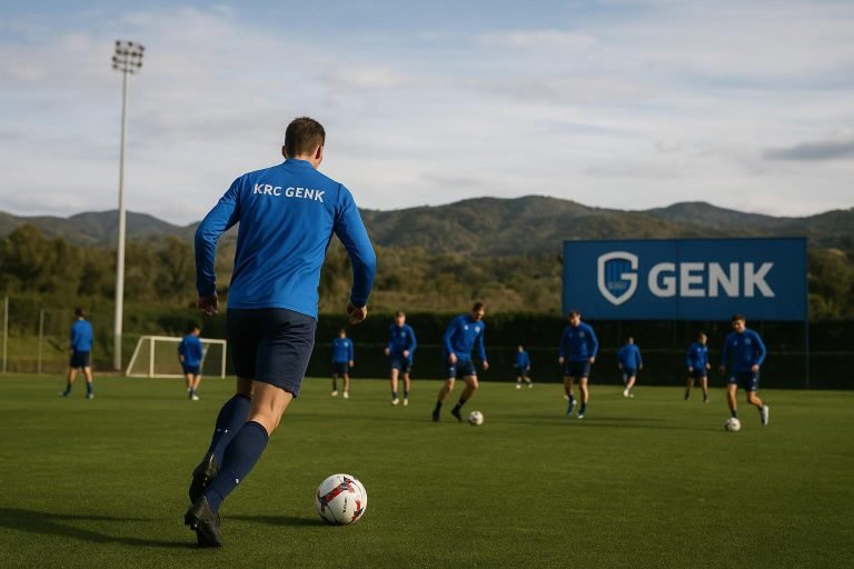 KRC Genk-selectie tijdens een trainingssessie op winterstage
