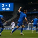 Spelmoment tijdens KAA Gent tegen Anderlecht in de Planet Group Arena