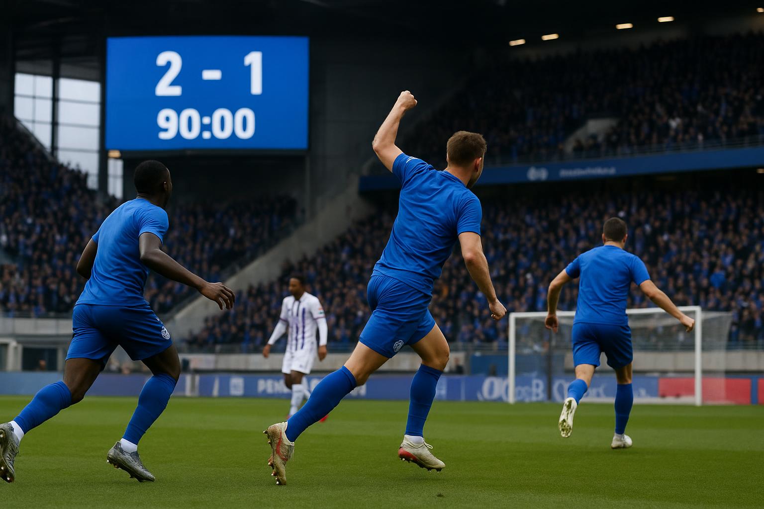 Spelmoment tijdens KAA Gent tegen Anderlecht in de Planet Group Arena