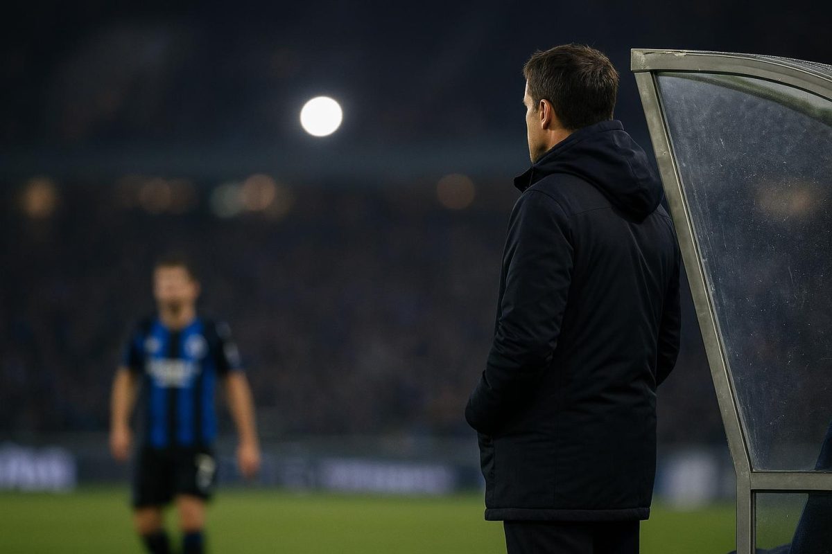 Ivan Leko langs de zijlijn bij Club Brugge in een gespannen wedstrijdcontext