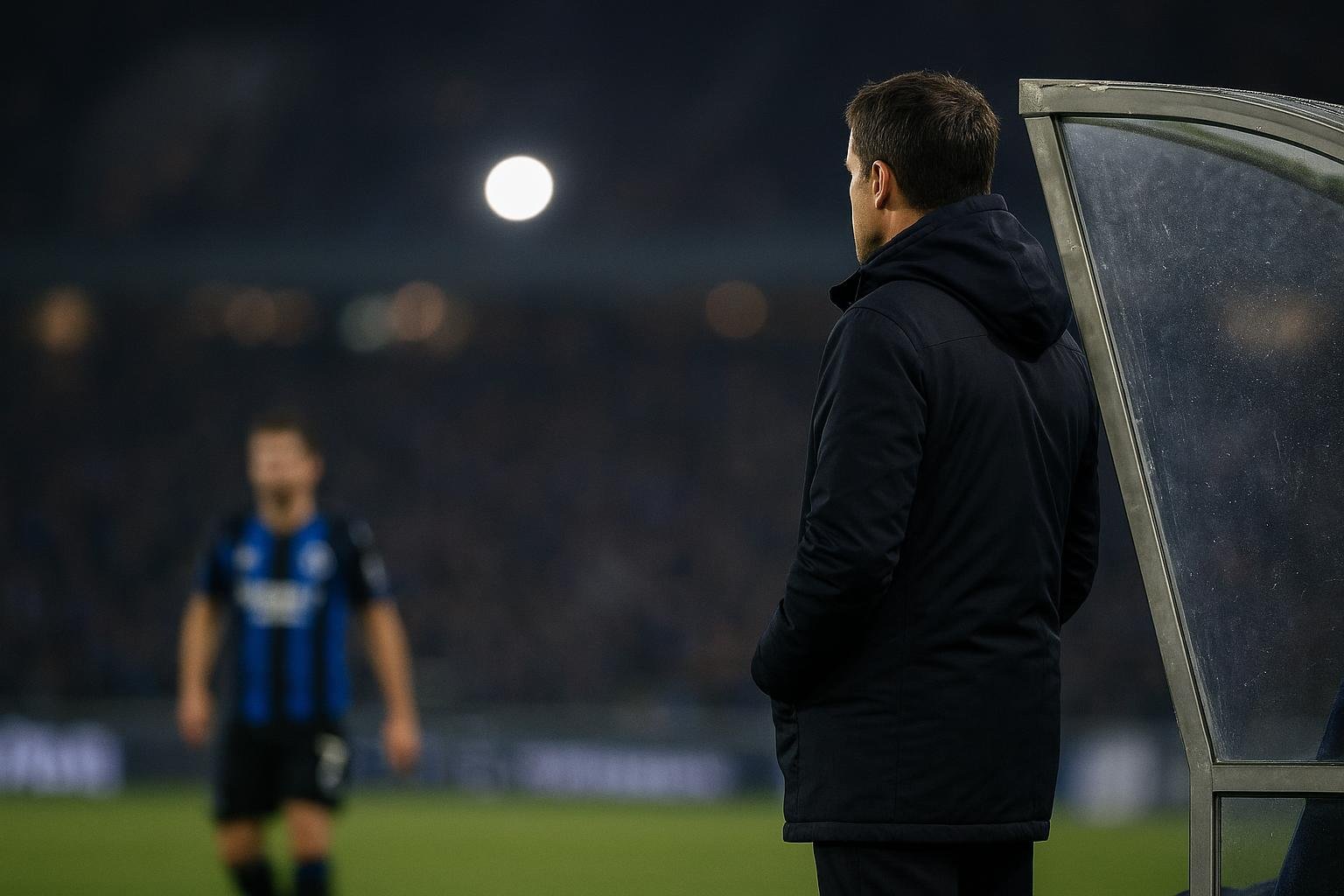 Ivan Leko langs de zijlijn bij Club Brugge in een gespannen wedstrijdcontext
