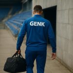Luca Oyen in actie in het shirt van KRC Genk