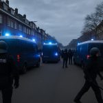 Mobiele Eenheid in Den Haag tijdens avondlijke onrust in de Schilderswijk