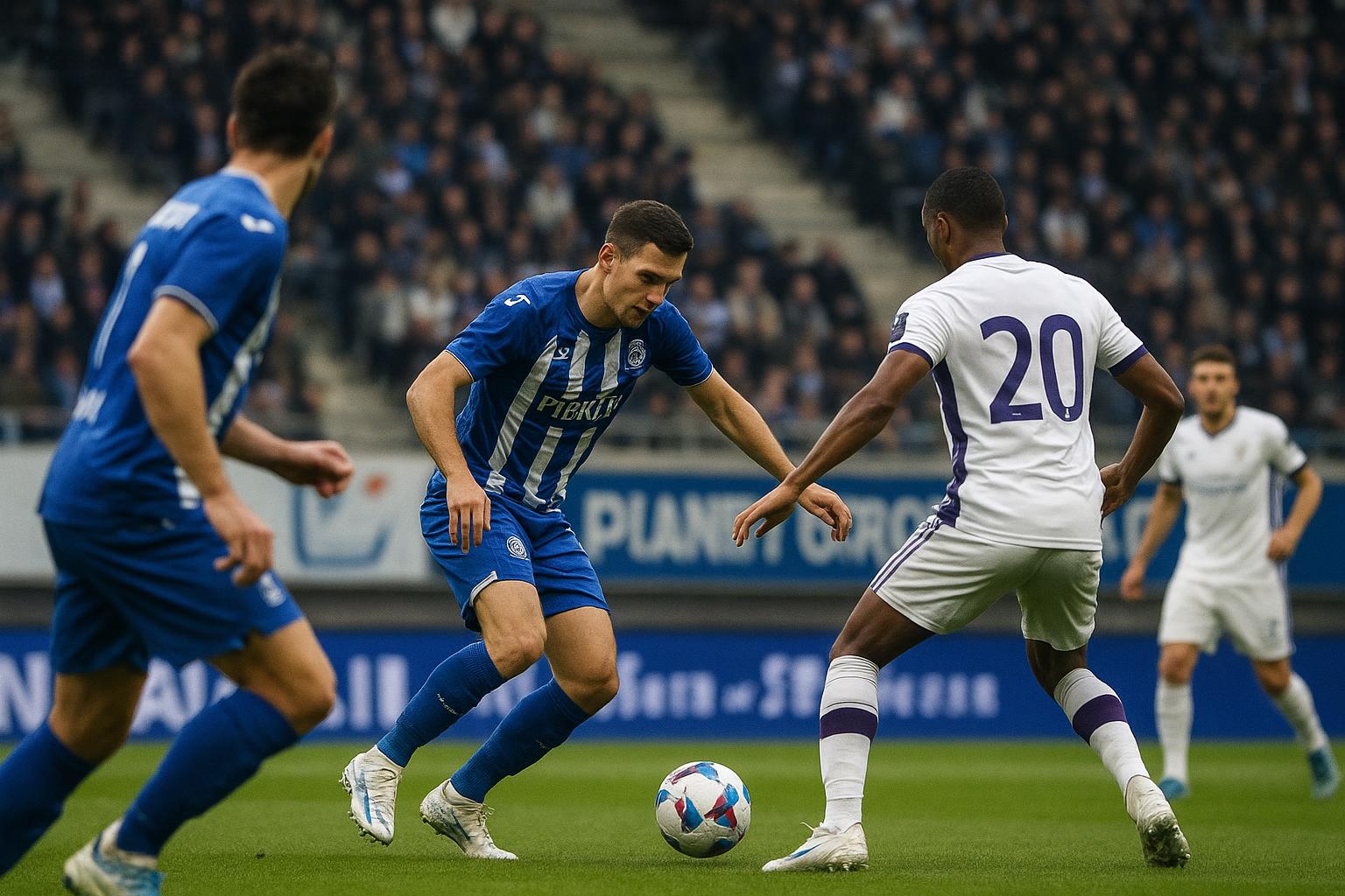 Actiebeeld uit KAA Gent tegen RSC Anderlecht in de Planet Group Arena
