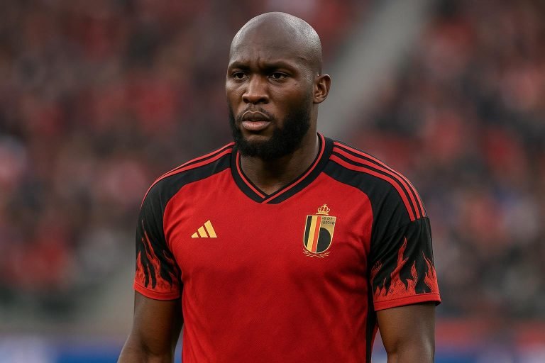 Romelu Lukaku in het shirt van de Rode Duivels