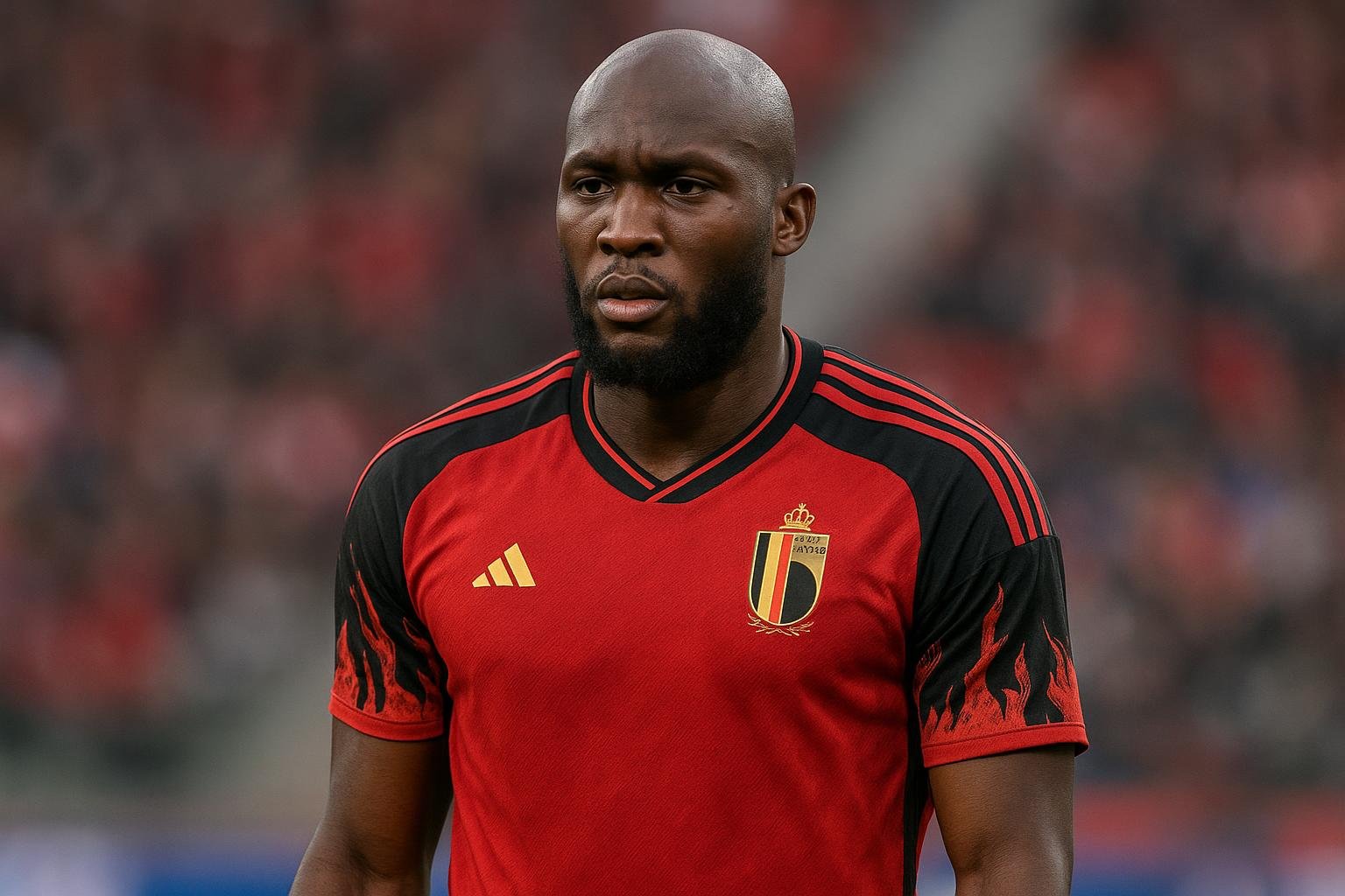 Romelu Lukaku in het shirt van de Rode Duivels