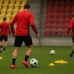 Trainingsmoment van de Rode Duivels in aanloop naar een oefeninterland