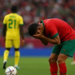 Brahim Díaz in Marokko-shirt na een gemiste strafschop in een finale