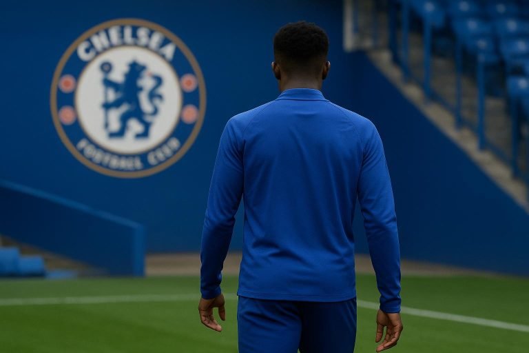 David Datro Fofana in Chelsea-context tijdens een trainingsmoment, zonder herkenbare gezichten.