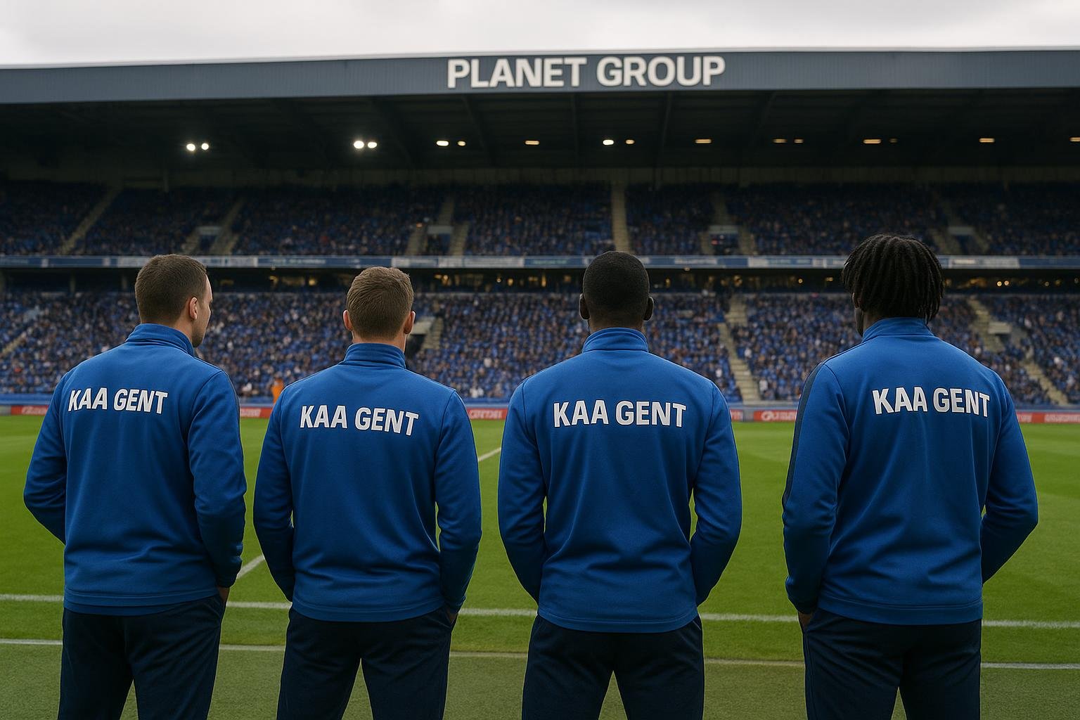 Sfeerbeeld in de Planet Group arena bij KAA Gent, met focus op de wintermercato rond Samuel Kotto en Hyllarion Goore.