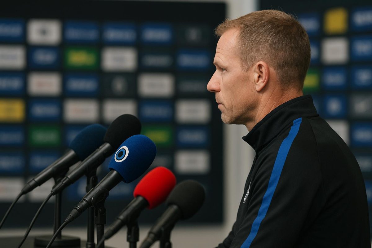 Ivan Leko tijdens een persmoment van Club Brugge in aanloop naar een Europese wedstrijd