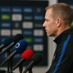 Ivan Leko tijdens een persmoment van Club Brugge in aanloop naar een Europese wedstrijd