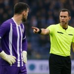 Colin Coosemans van RSC Anderlecht na een discutabele penaltyfase tegen KAA Gent