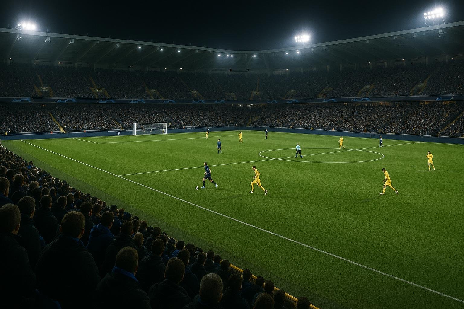 Sfeerbeeld in een stadion in Astana tijdens een Champions League-avond