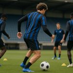 Spelers van Club Brugge op training in aanloop naar het duel tegen Kairat Almaty