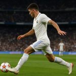 Dean Huijsen in wedstrijdcontext bij Real Madrid in het Bernabéu