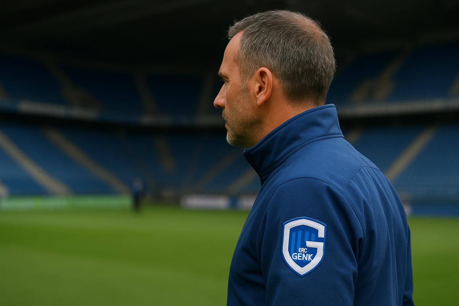 Dimitri De Condé van KRC Genk tijdens een moment in het stadion