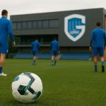Trainingbeeld van KRC Genk met spelers op het oefenveld, zonder herkenbare gezichten