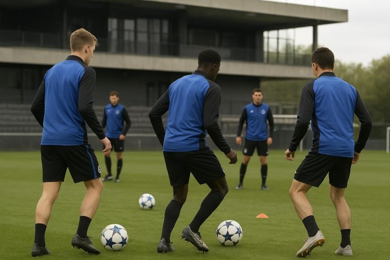 Trainingsmoment bij Club Brugge in de wintermercato-context