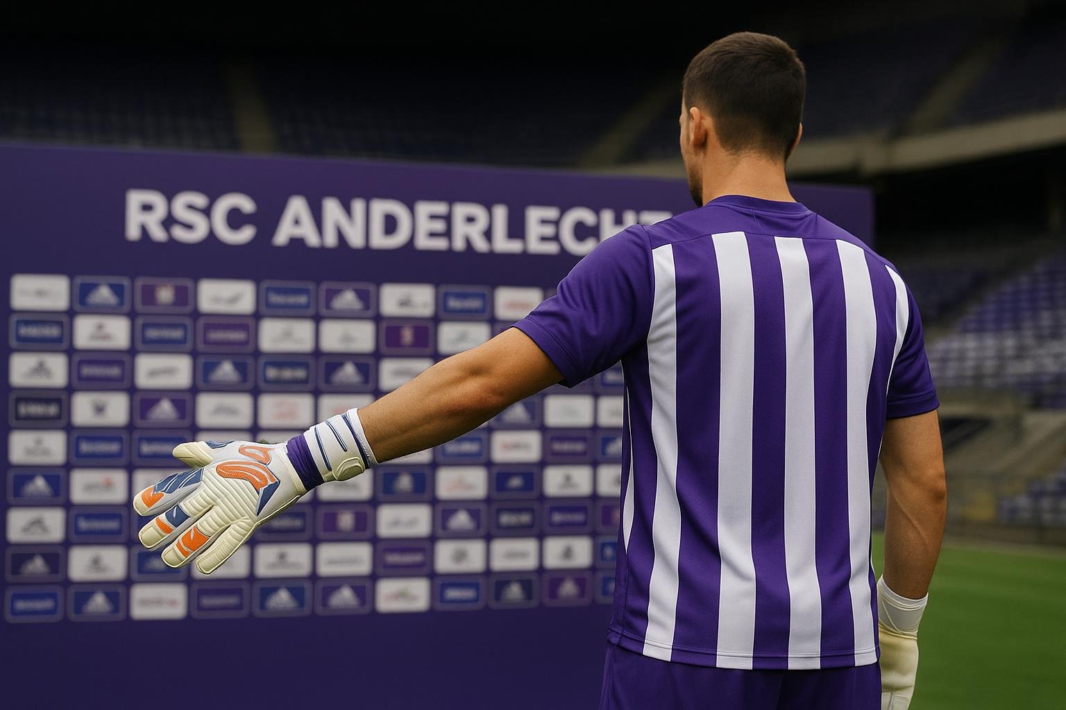 Justin Heekeren bij zijn voorstelling als doelman van RSC Anderlecht