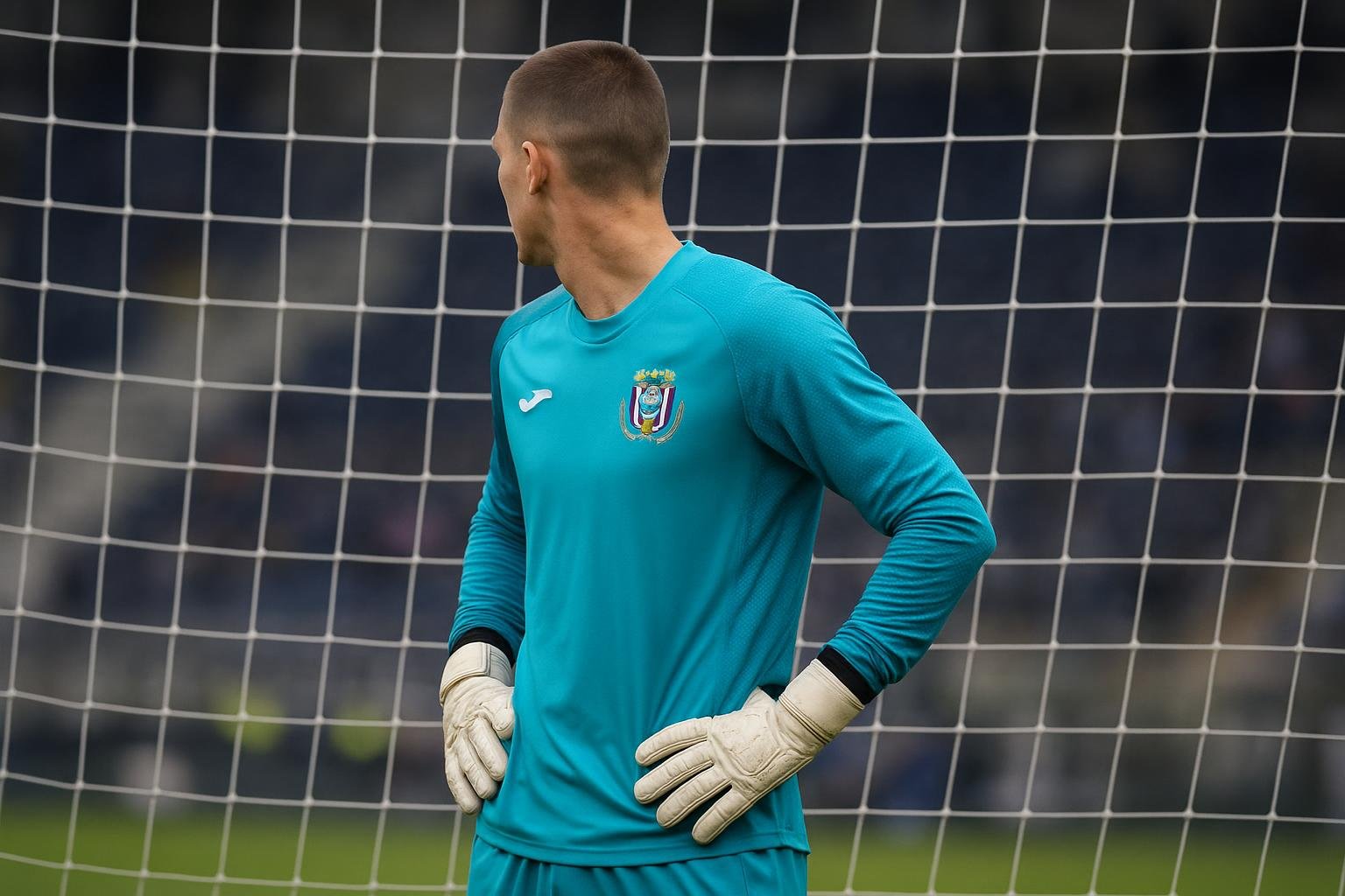 Colin Coosemans, doelman van RSC Anderlecht, in het Lotto Park