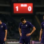 Teleurgestelde Anderlecht-spelers na de 4-2-nederlaag bij KAA Gent