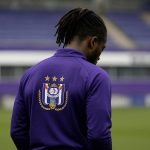 Majeed Ashimeru van RSC Anderlecht tijdens een trainingsmoment