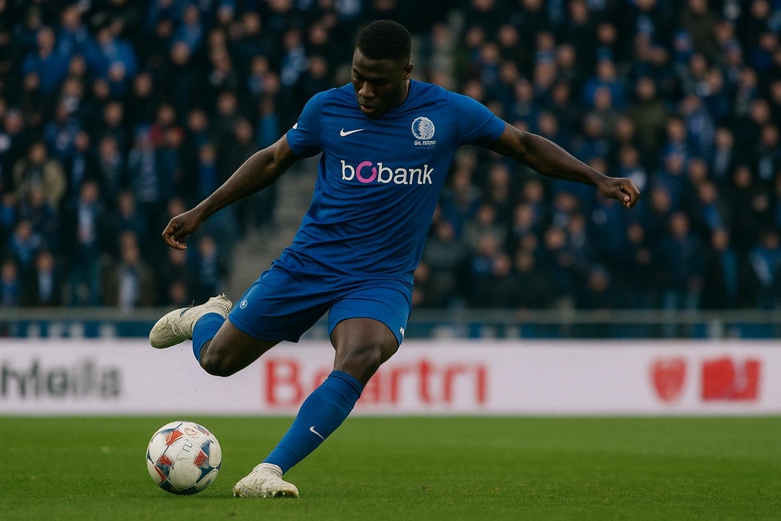 Verdedigende actie tijdens een wedstrijd van KAA Gent