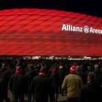 Jean-Marie Pfaff in de tribune van de Allianz Arena in München voor Bayern tegen Union SG