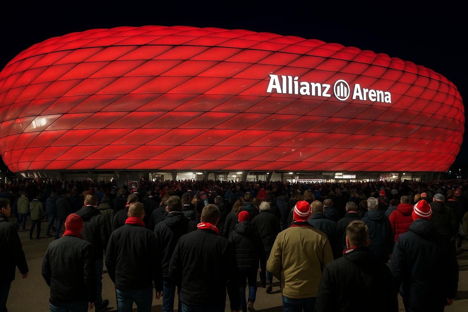 Jean-Marie Pfaff in de tribune van de Allianz Arena in München voor Bayern tegen Union SG