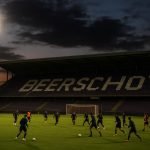 Beerschot in voorbereiding tijdens training op het veld
