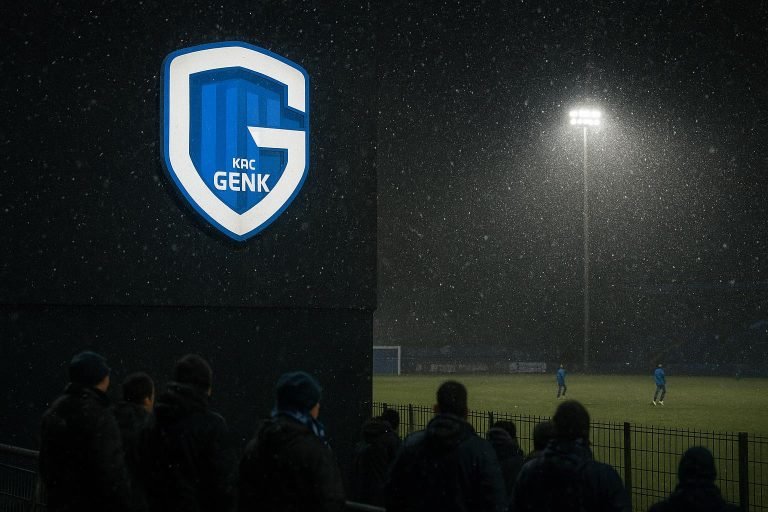 Sfeervolle trainingsscène bij KRC Genk tijdens de winterperiode