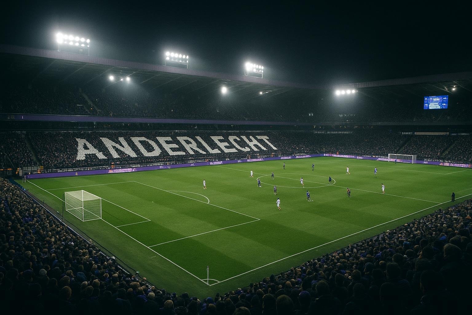 Sfeervol zicht op het stadion van Anderlecht tijdens de wintermercato