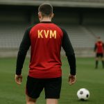 Lion Lauberbach van KV Mechelen tijdens een trainingsmoment