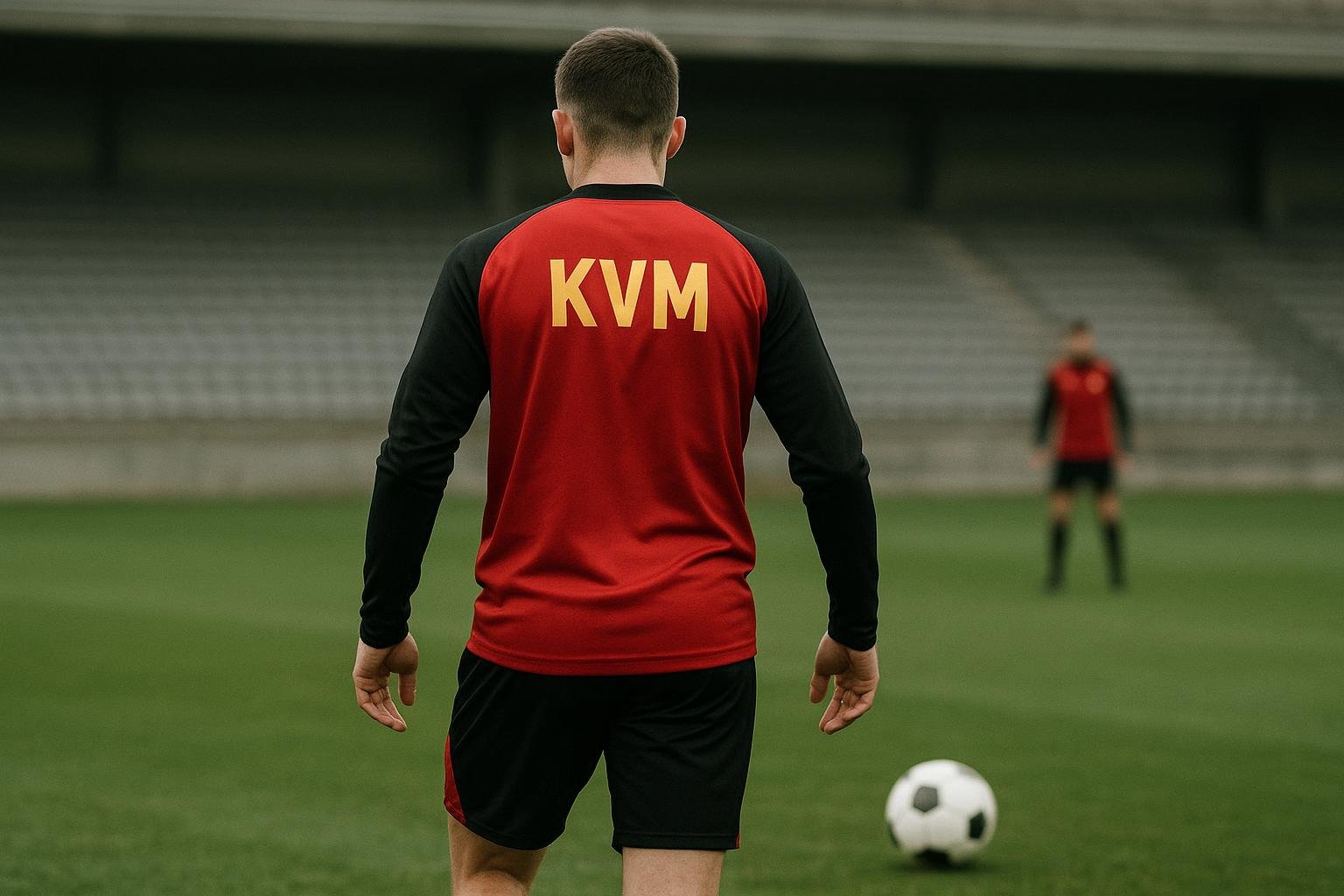 Lion Lauberbach van KV Mechelen tijdens een trainingsmoment
