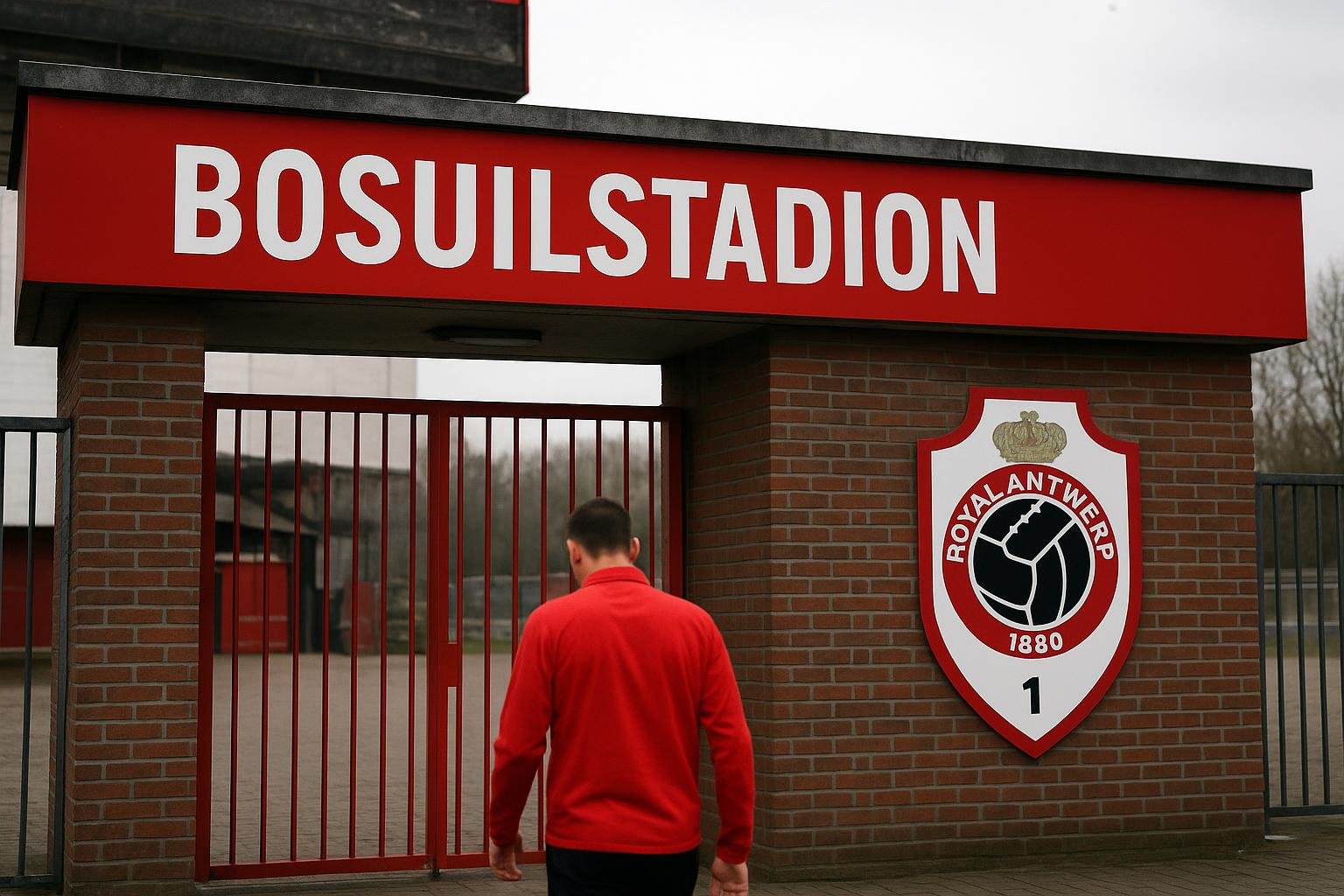 Sfeerbeeld aan het Bosuilstadion van Royal Antwerp FC tijdens de wintermercato