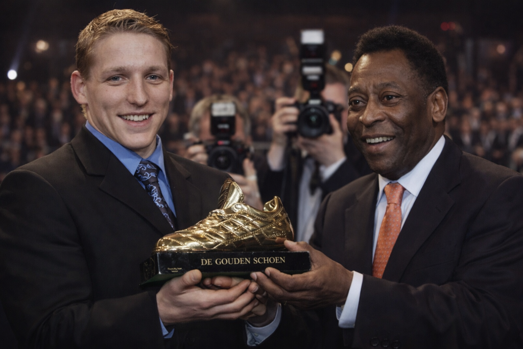 Wesley-Sonck-Pele-Gouden-Schoen Wesley Sonck met Pelé