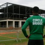 Werf van het nieuwe trainingscomplex van Cercle Brugge op de site van de Gulden Kamer