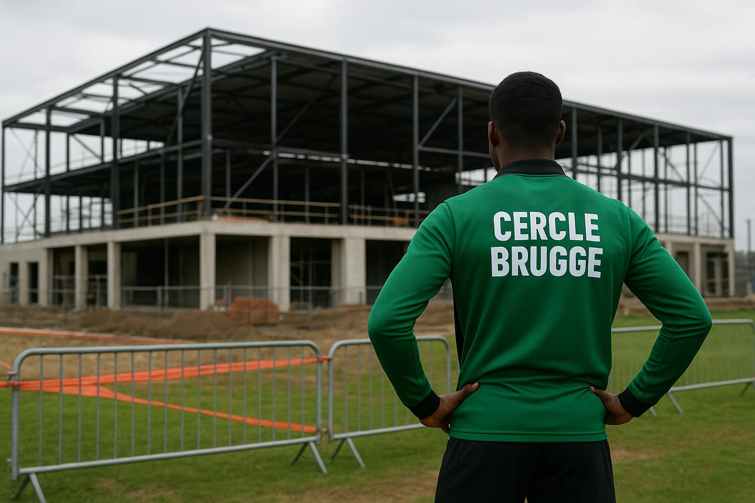 Werf van het nieuwe trainingscomplex van Cercle Brugge op de site van de Gulden Kamer