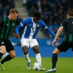 Cercle Brugge viert na de 0-1 tegen KAA Gent in de Planet Group arena