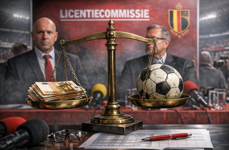 Bestuurders bij een Belgisch stadion tijdens licentieheisa