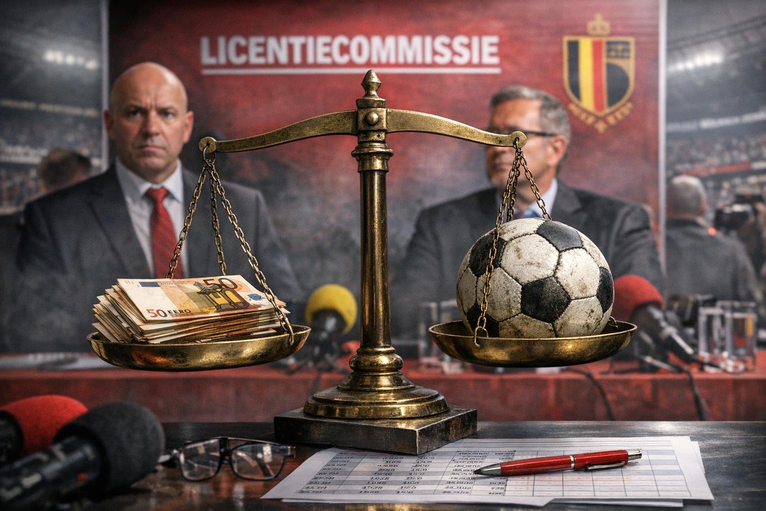 Bestuurders bij een Belgisch stadion tijdens licentieheisa