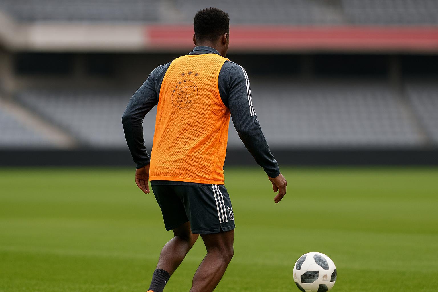 Owen Wijndal van Ajax op het trainingsveld