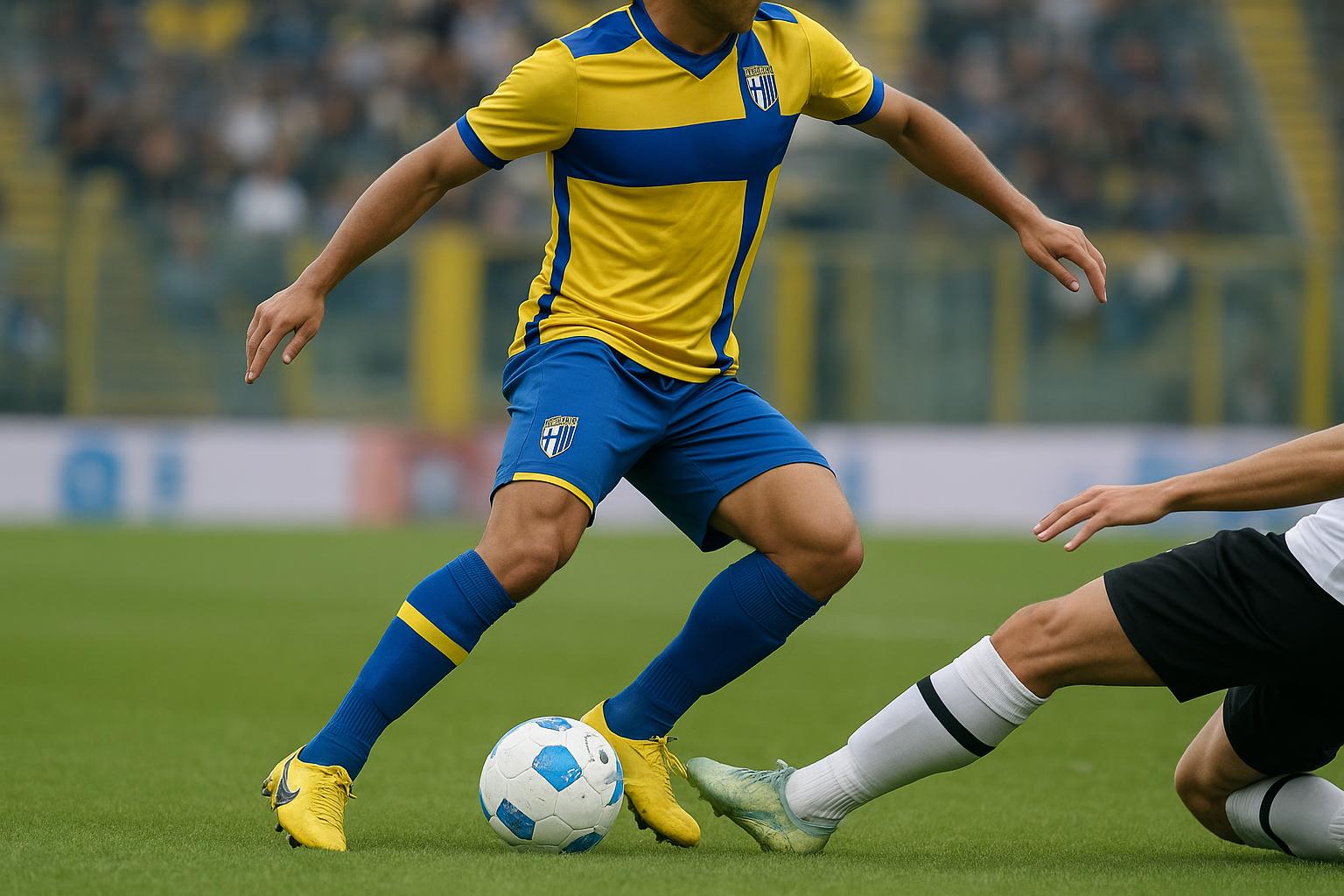 Mandela Keita in actie voor Parma tijdens een wedstrijd